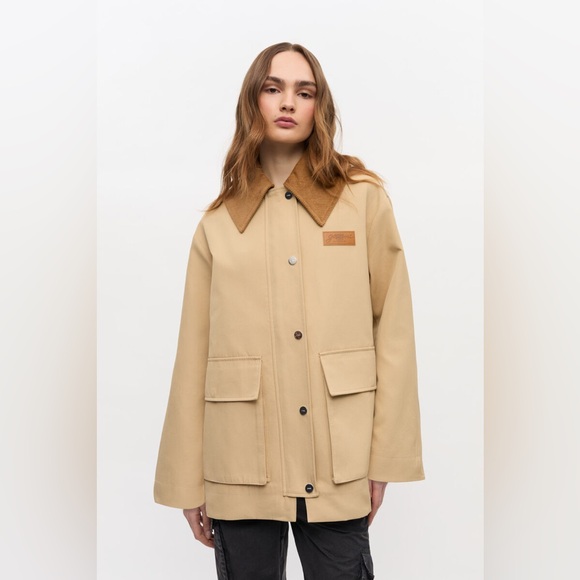 Ganni Jackets & Blazers - GANNI Camel Twill Midi Jacket